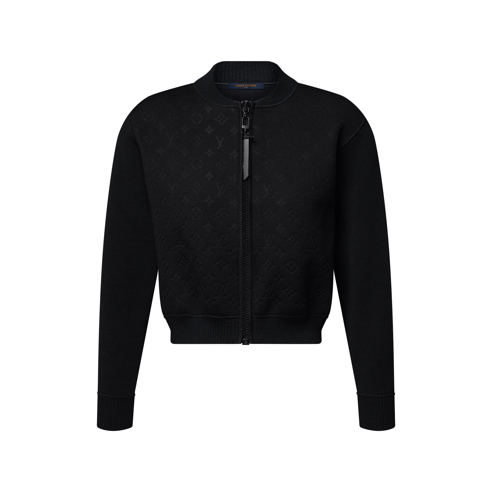 Louis Vuitton ニットジャケット 黒 Monogram Accent Zip-Up Knit Jacket - Women - Ready-to-Wear | LOUIS